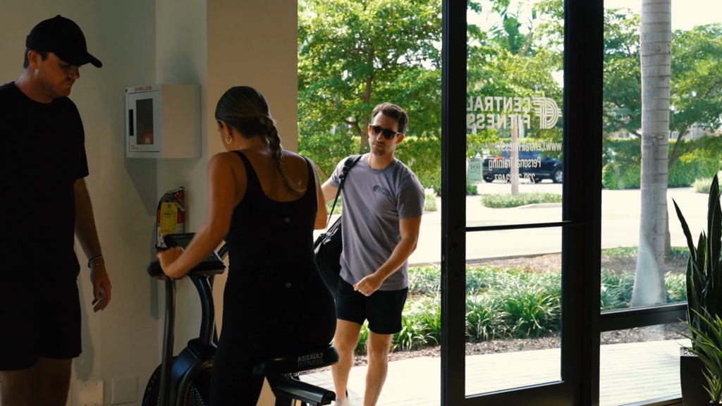 Central Fitness: Naples - Shot of man entering the gym for a workout
